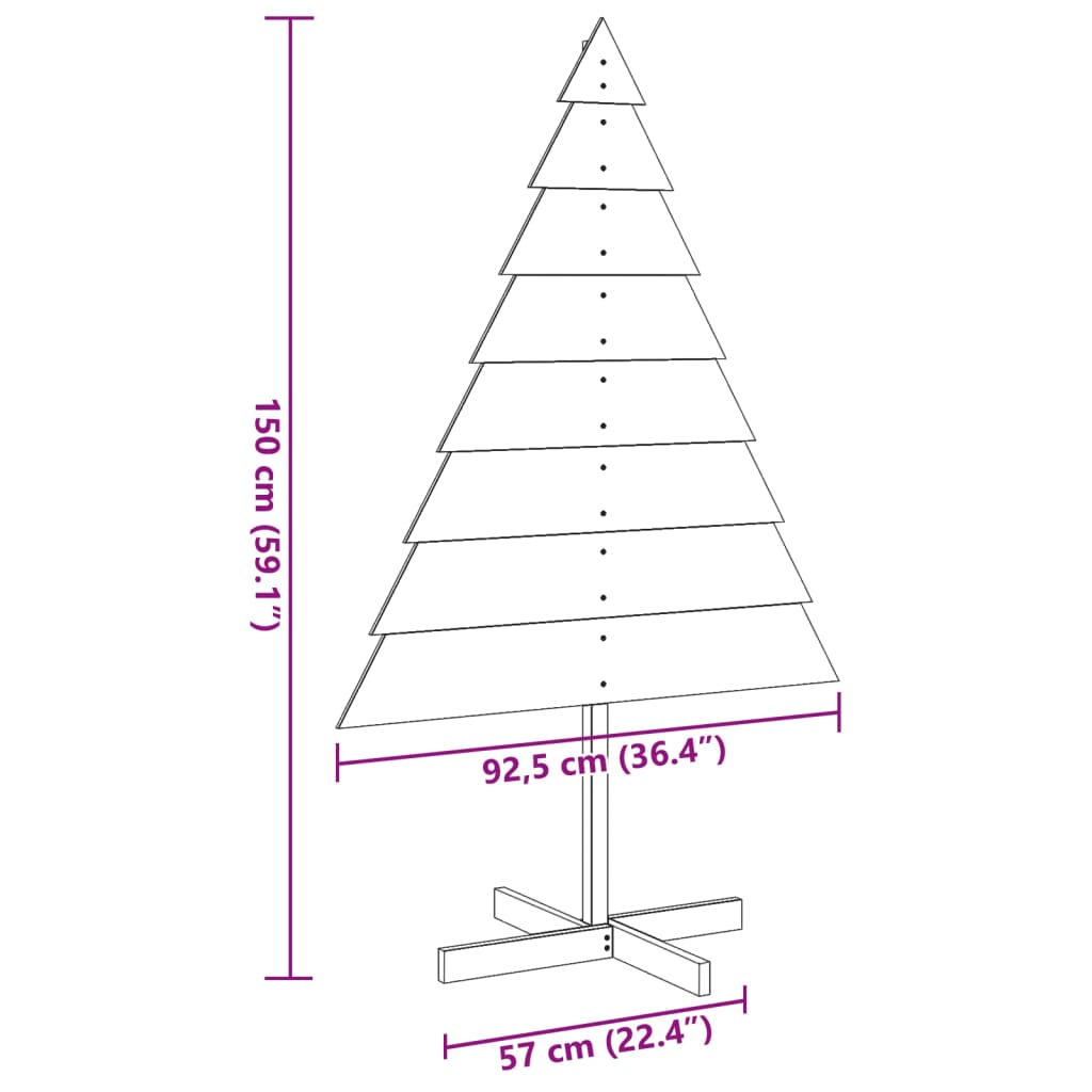 Kerstdecoratie kerstboom 150 cm massief hout - AllerleiShop