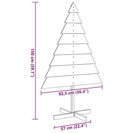 Kerstdecoratie kerstboom 150 cm massief hout - AllerleiShop