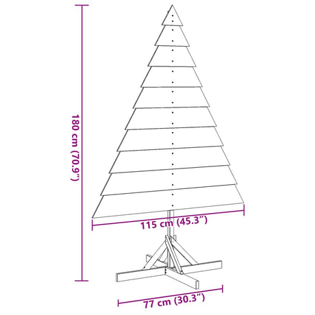 Kerstdecoratie kerstboom 180 cm massief hout - AllerleiShop