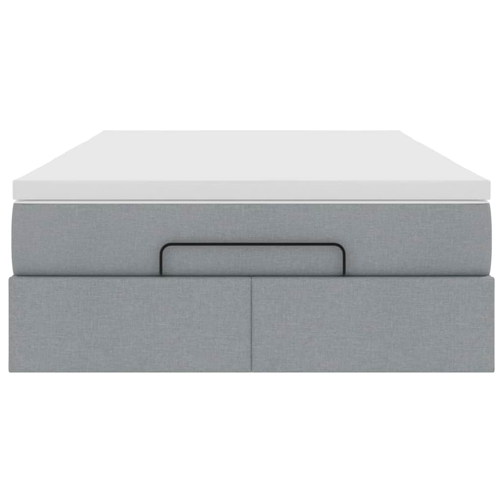 Ottoman bed met matras 120x190 cm stof lichtgrijs