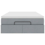 Ottoman bed met matras 120x190 cm stof lichtgrijs