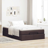 Ottoman bed met matras 120x190 cm stof donkerbruin