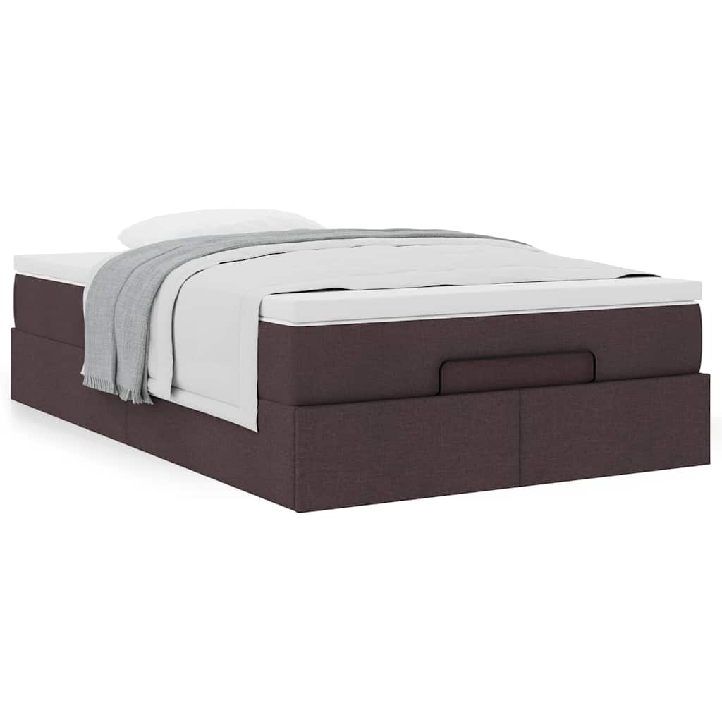 Ottoman bed met matras 120x190 cm stof donkerbruin