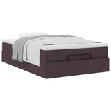 Ottoman bed met matras 120x190 cm stof donkerbruin