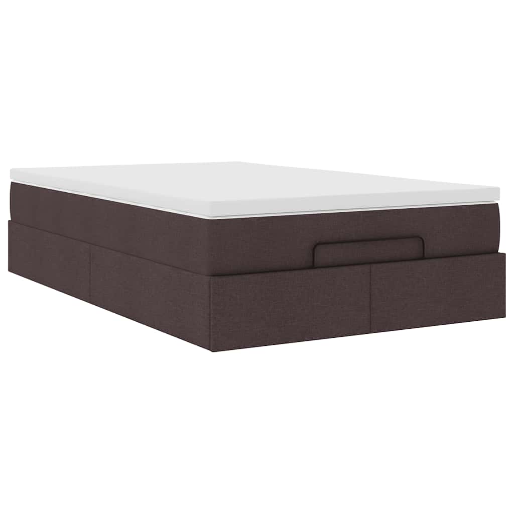 Ottoman bed met matras 120x190 cm stof donkerbruin