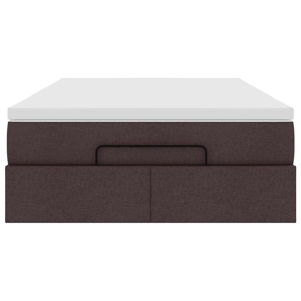 Ottoman bed met matras 120x190 cm stof donkerbruin