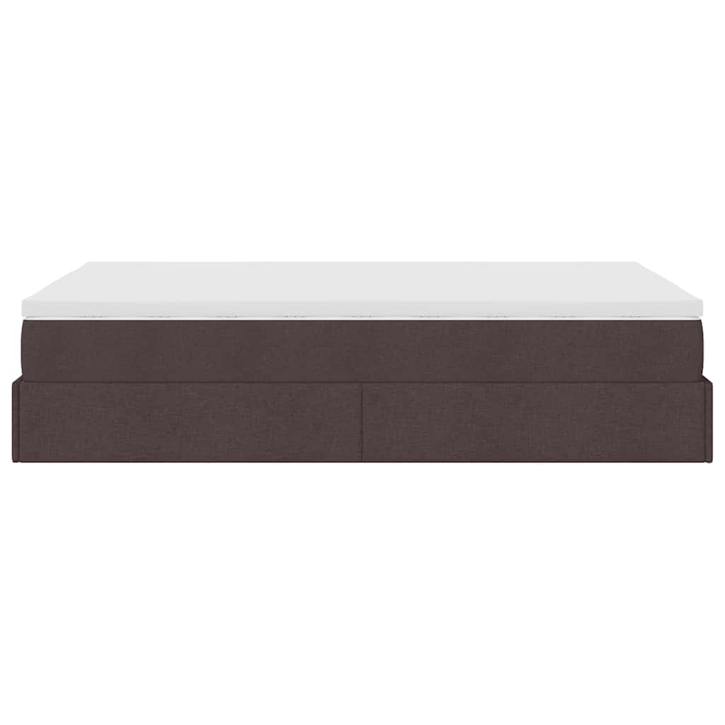Ottoman bed met matras 120x190 cm stof donkerbruin