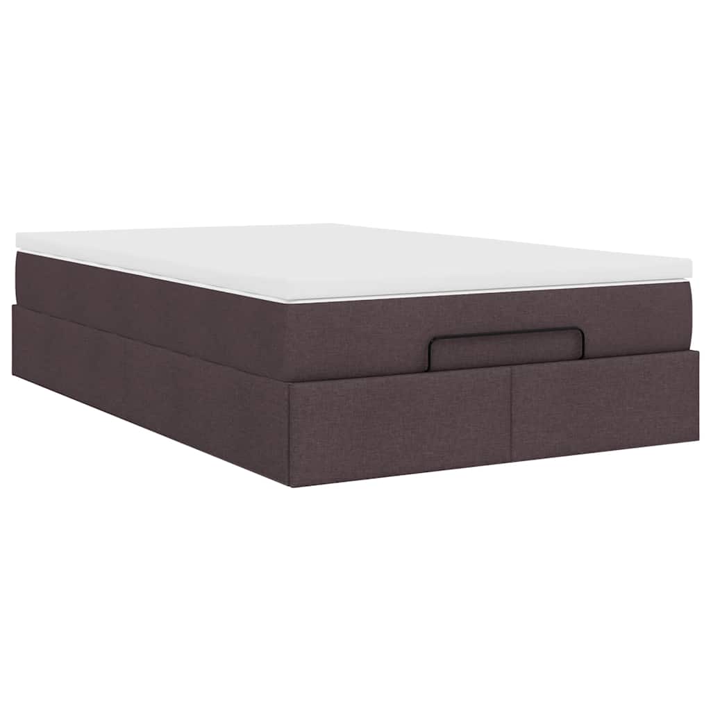 Ottoman bed met matras 120x190 cm stof donkerbruin