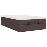 Ottoman bed met matras 120x190 cm stof donkerbruin