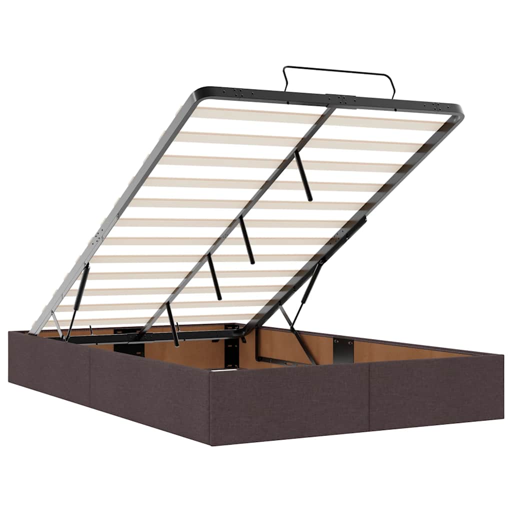 Ottoman bed met matras 120x190 cm stof donkerbruin