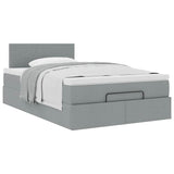 Bed met matras 120x190 cm stof lichtgrijs