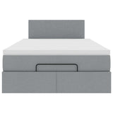 Bed met matras 120x190 cm stof lichtgrijs