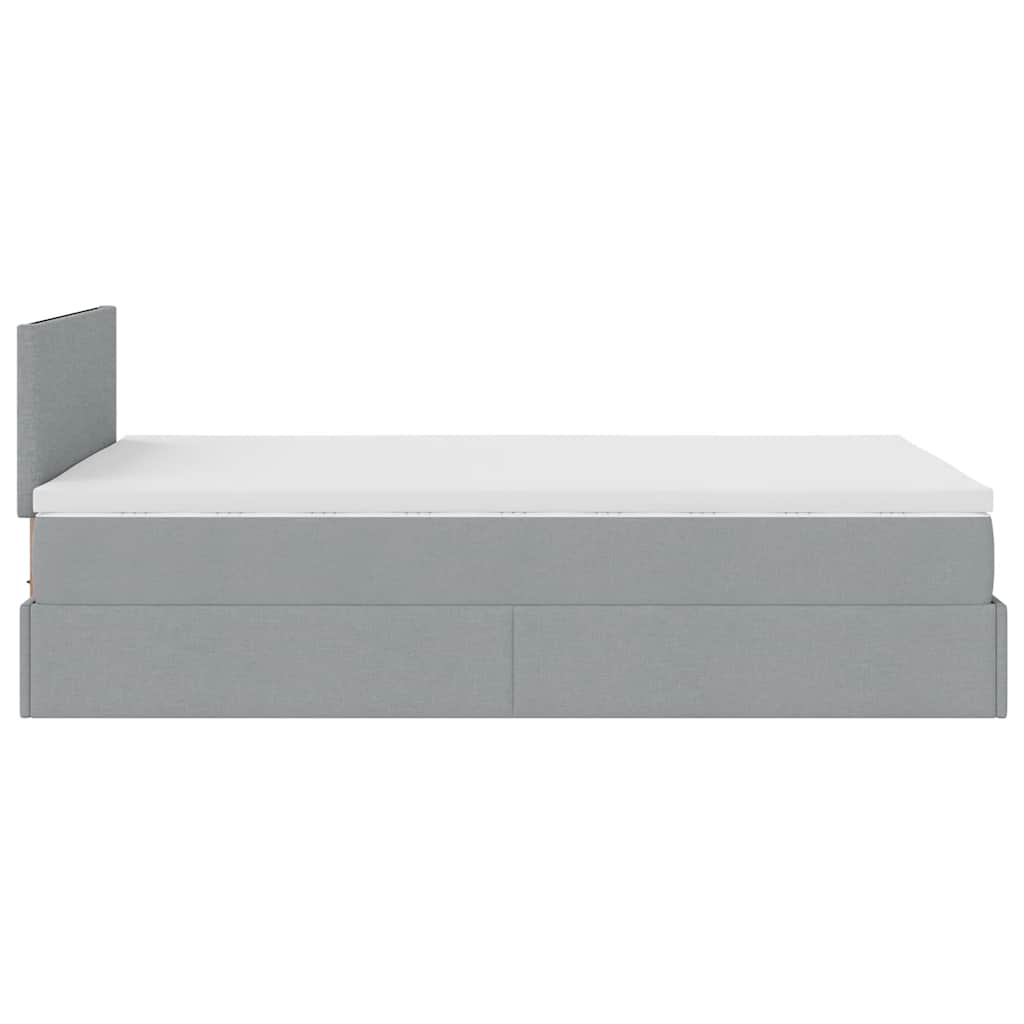 Bed met matras 120x190 cm stof lichtgrijs