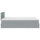Bed met matras 120x190 cm stof lichtgrijs