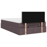Ottoman bed met matras 120x190 cm stof donkerbruin