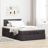 Ottoman bed met matras 120x190 cm stof donkerbruin