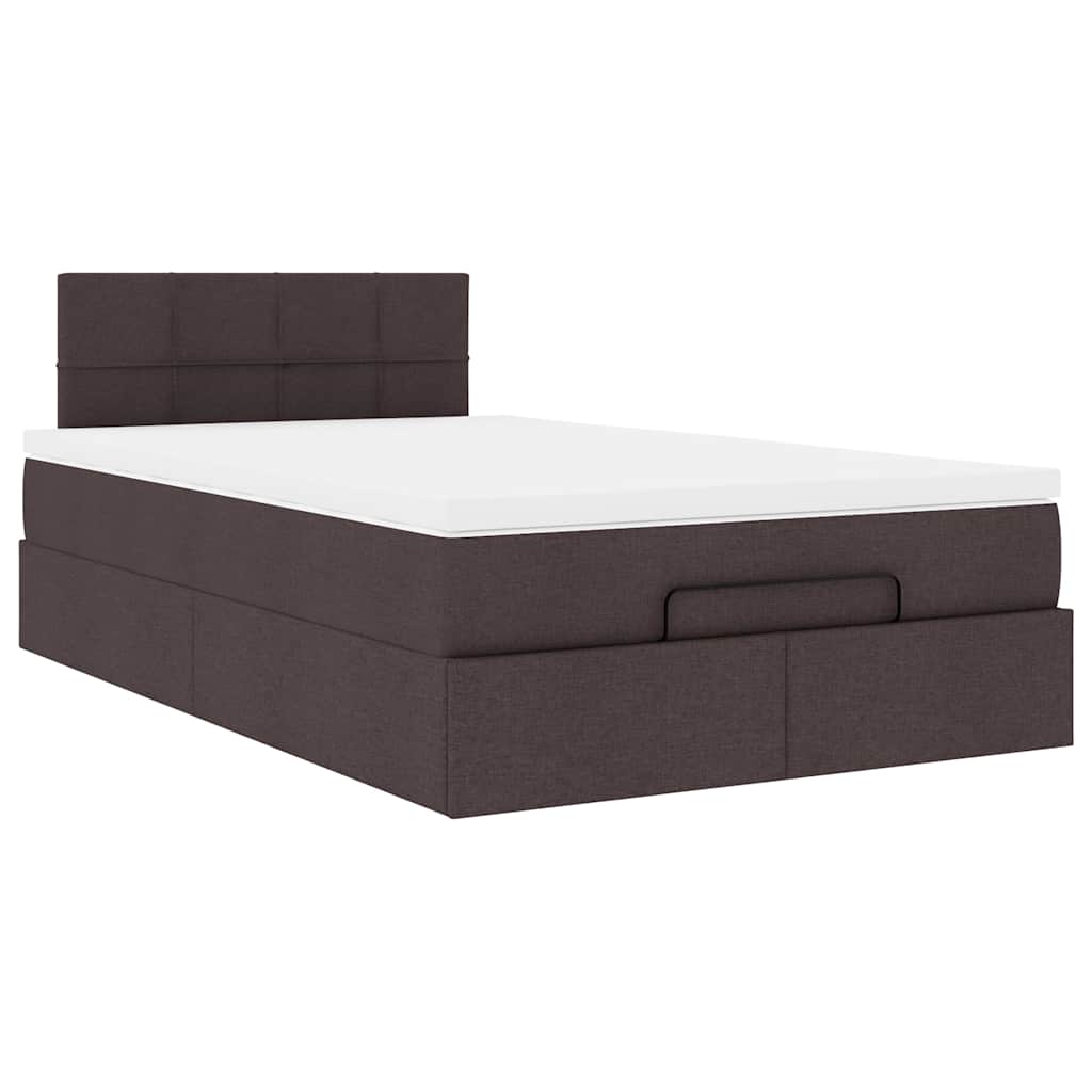 Ottoman bed met matras 120x190 cm stof donkerbruin