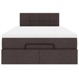 Ottoman bed met matras 120x190 cm stof donkerbruin