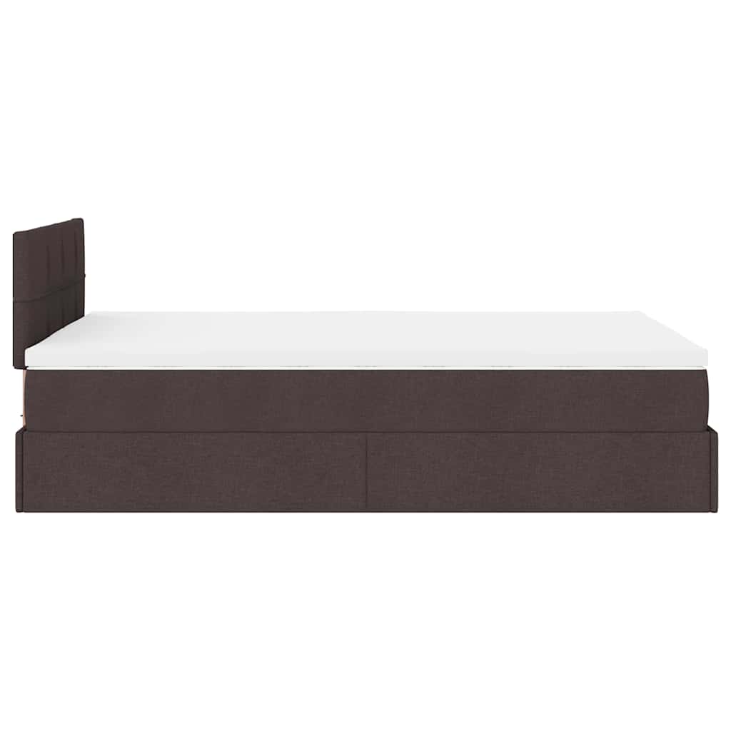 Ottoman bed met matras 120x190 cm stof donkerbruin