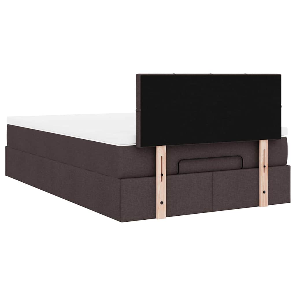 Ottoman bed met matras 120x190 cm stof donkerbruin