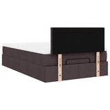 Ottoman bed met matras 120x190 cm stof donkerbruin
