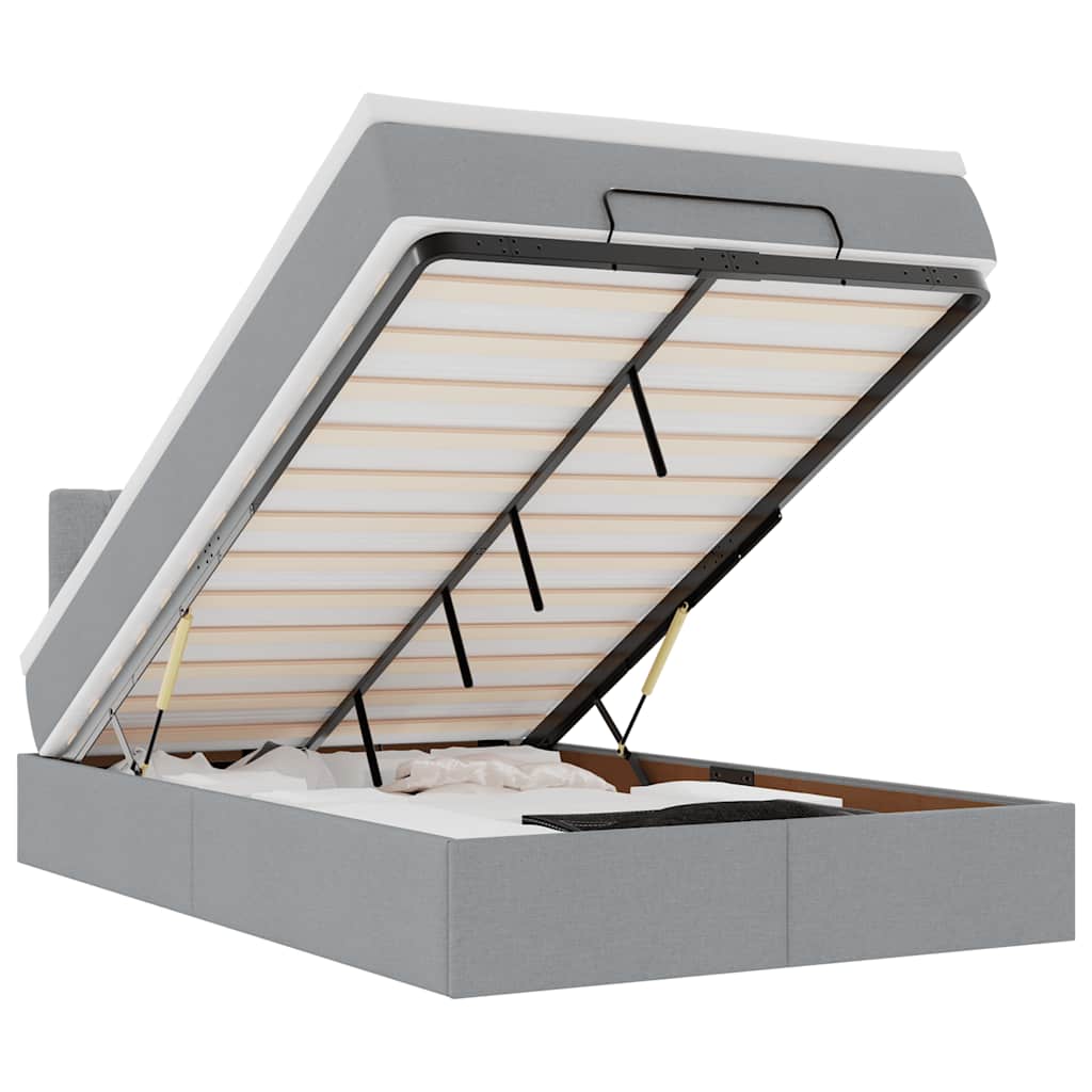 Bed met matras 120x190 cm stof lichtgrijs
