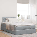 Bed met matras 120x190 cm stof lichtgrijs