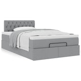 Bed met matras 120x190 cm stof lichtgrijs