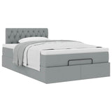 Bed met matras 120x190 cm stof lichtgrijs