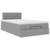 Bed met matras 120x190 cm stof lichtgrijs
