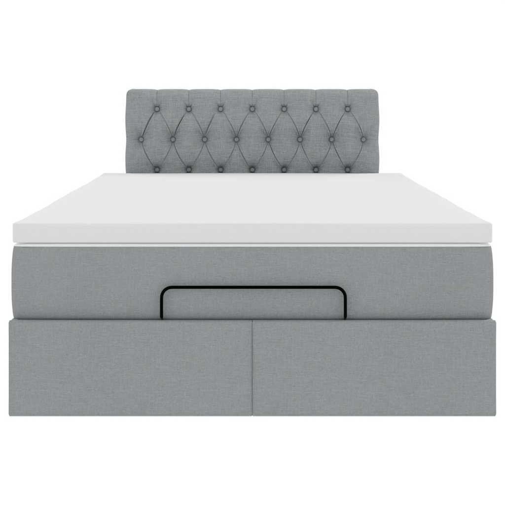 Bed met matras 120x190 cm stof lichtgrijs