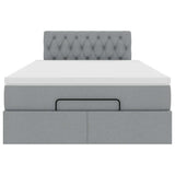 Bed met matras 120x190 cm stof lichtgrijs