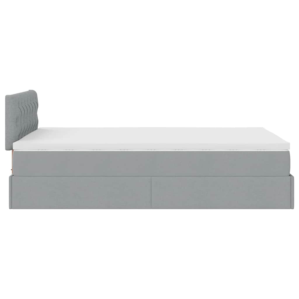 Bed met matras 120x190 cm stof lichtgrijs