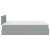 Bed met matras 120x190 cm stof lichtgrijs