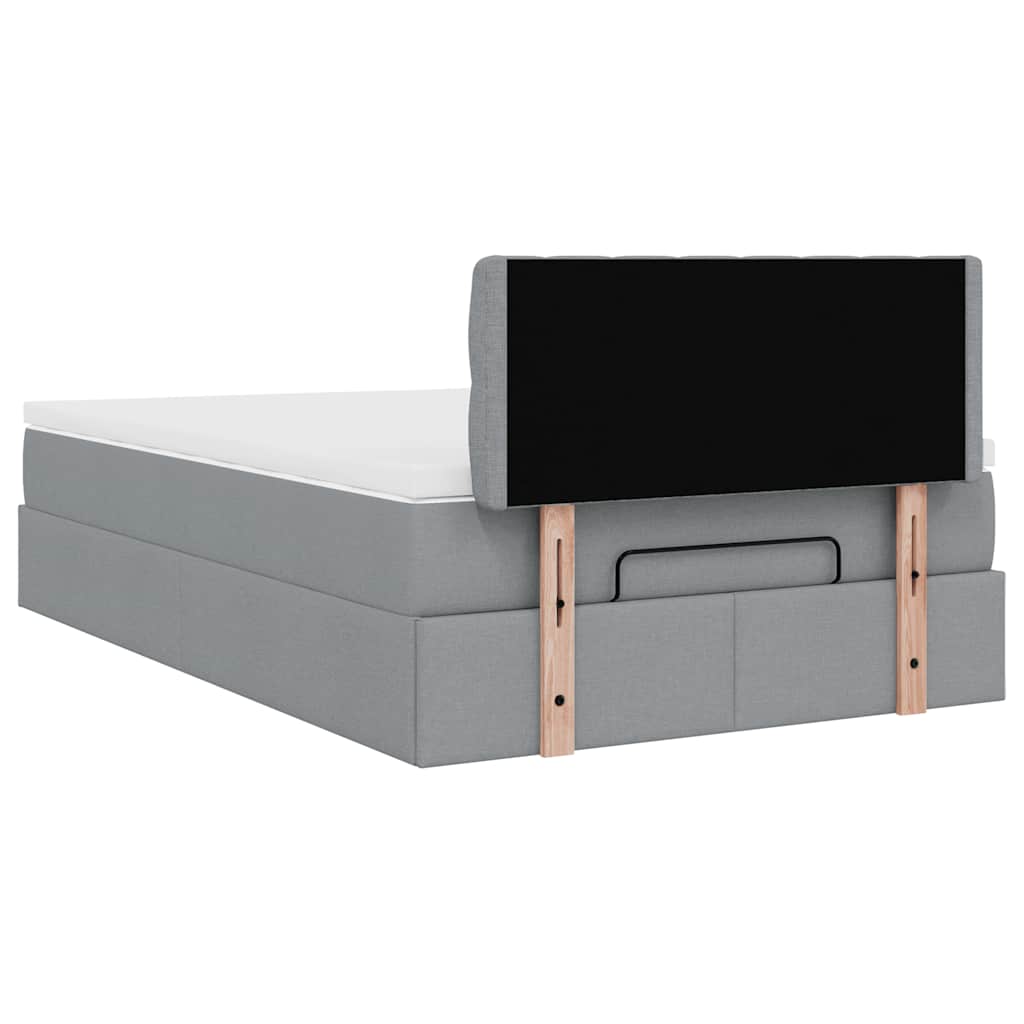 Bed met matras 120x190 cm stof lichtgrijs