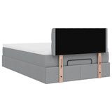 Bed met matras 120x190 cm stof lichtgrijs