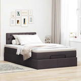 Ottoman bed met matras 120x190 cm stof donkerbruin