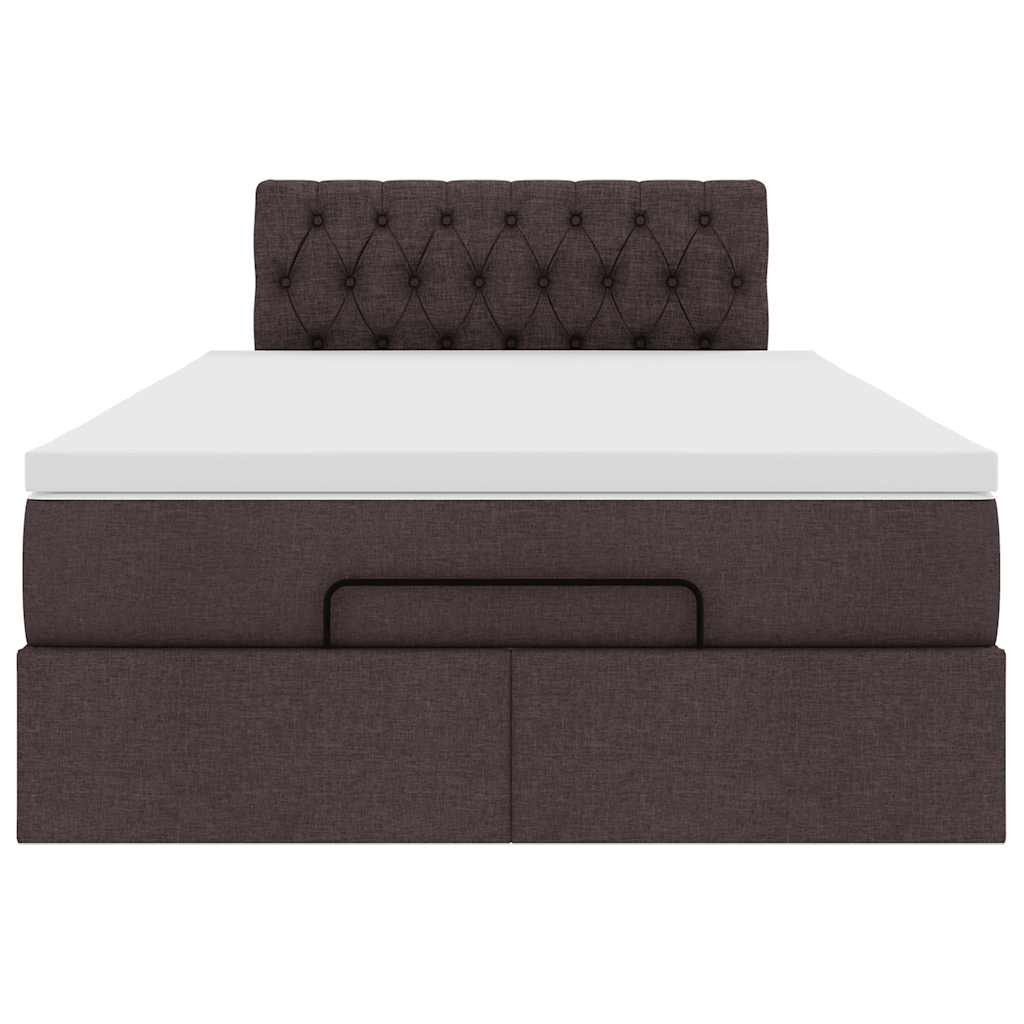 Ottoman bed met matras 120x190 cm stof donkerbruin