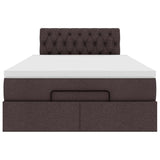 Ottoman bed met matras 120x190 cm stof donkerbruin