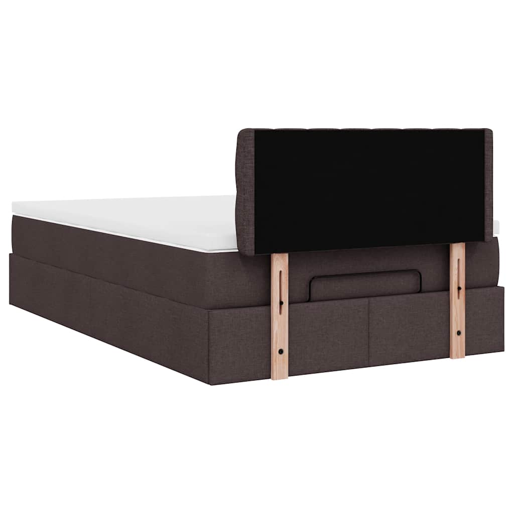 Ottoman bed met matras 120x190 cm stof donkerbruin