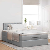 Bed met matras 120x190 cm stof lichtgrijs