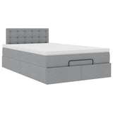Bed met matras 120x190 cm stof lichtgrijs