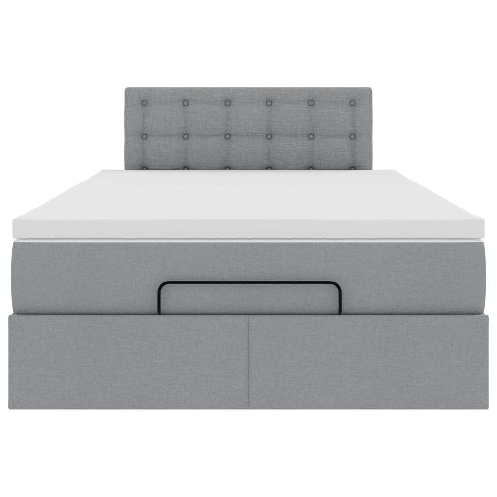 Bed met matras 120x190 cm stof lichtgrijs