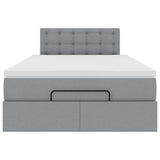 Bed met matras 120x190 cm stof lichtgrijs