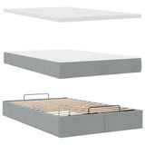 Bed met matras 120x190 cm stof lichtgrijs