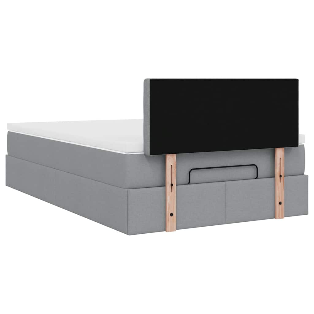 Bed met matras 120x190 cm stof lichtgrijs