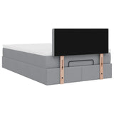 Bed met matras 120x190 cm stof lichtgrijs