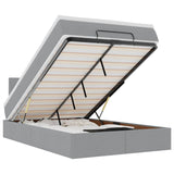 Ottoman bed met matras en LED's 120x190 cm stof lichtgrijs