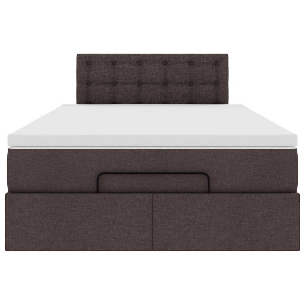 Ottoman bed met matras en LED's 120x190 cm stof donkerbruin