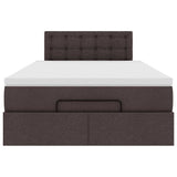 Ottoman bed met matras en LED's 120x190 cm stof donkerbruin